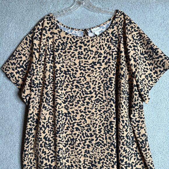 Ava and Viv Top Womens Plus Size 4X Leopard Print Button Back Casual Flowy - Picture 6 of 12